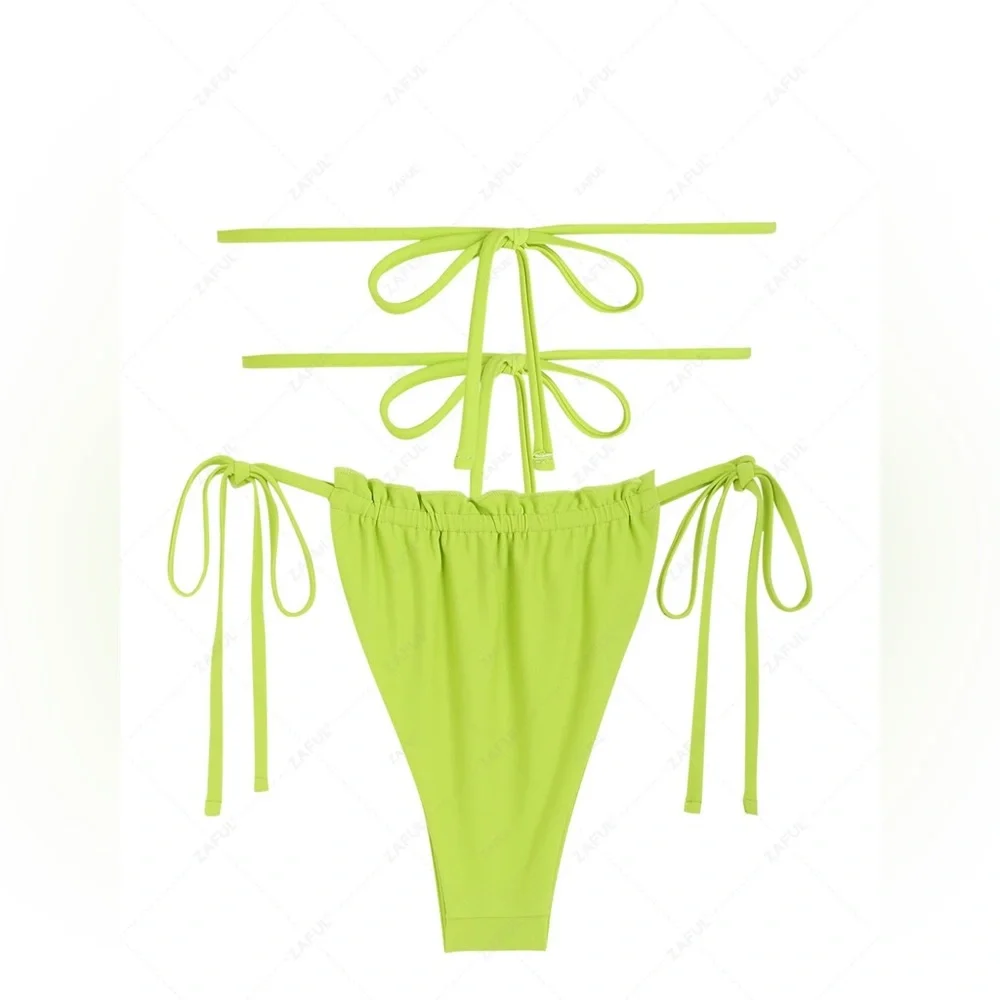Zaful Green Bandeau Bikini Set with Ruched Details - Picture 5 of 6